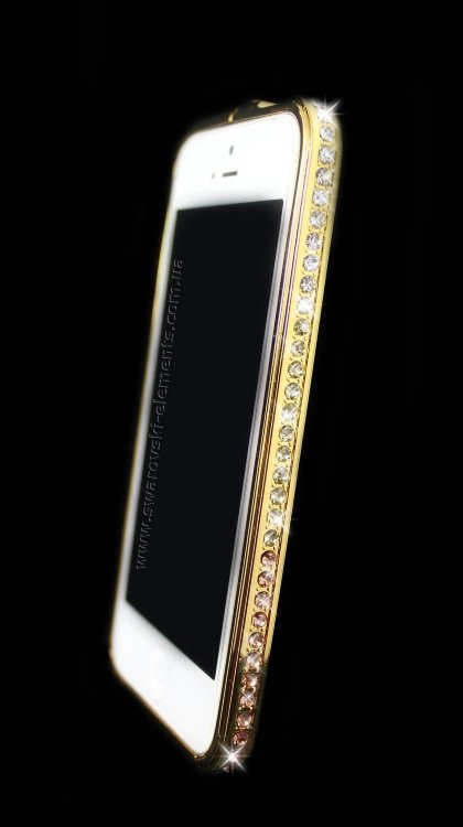 Бампер для iphone 5/5s Deluxe Crystal Diamond GOLD №2 — CRYSTAL SHOP