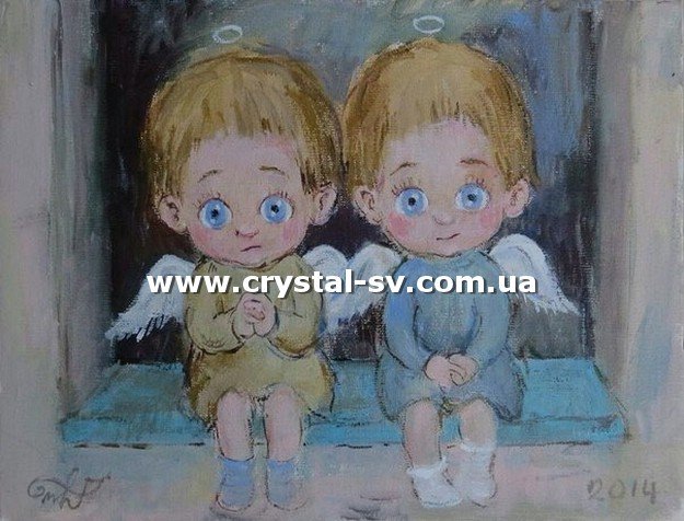 Набор алмазными стразами Два ангелочка (30х40) — CRYSTAL SHOP