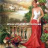 Набор алмазная мозаика стразами Барышня в красном Романтика (60х40) фото 1 — CRYSTAL SHOP