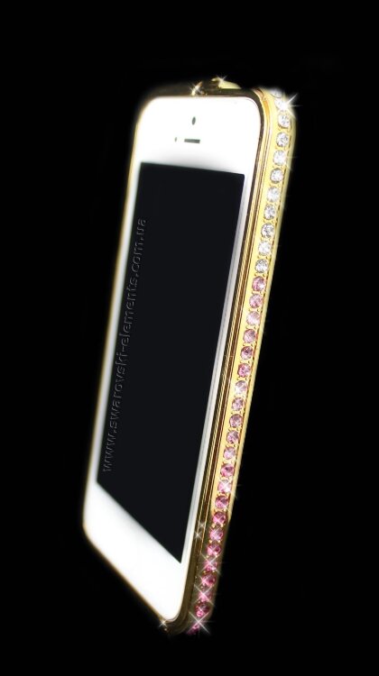 Бампер для iphone 5/5s Deluxe Crystal Diamond GOLD №3 — CRYSTAL SHOP