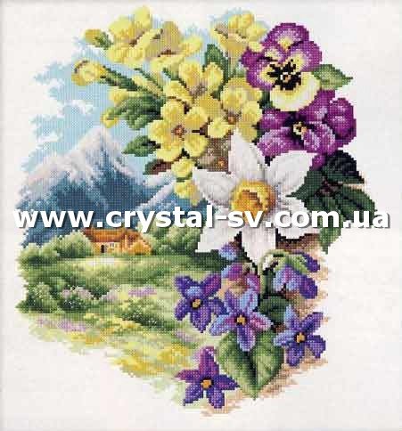 Набор алмазная мозаика стразами Цветы Весна пришла Вышивка (40x40) — CRYSTAL SHOP