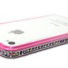 Бампер алюминиевый для iphone 4/4s страз Luxury Diamond из двух частей PINK фото 5 — CRYSTAL SHOP
