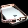 Бампер для iphone 5/5s алюминиевый с камнями GOLD PINK фото 5 — CRYSTAL SHOP