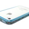 Бампер алюминиевый для iphone 4/4s страз Luxury Diamond из двух частей BLUE фото 5 &mdash; CRYSTAL SHOP