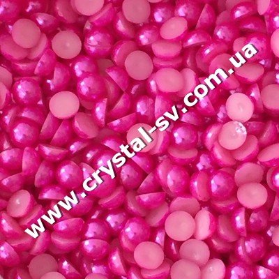 Полужемчуг акрил Ярко-розовый (Hot Pink) 6 мм. Цена за 50 шт. — CRYSTAL SHOP