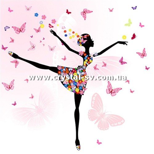 Набор алмазная мозаика стразами Гламур Силуэт девушки Балерина (30х30) — CRYSTAL SHOP
