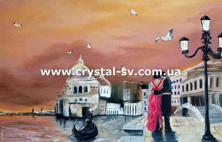 Набор алмазная мозаика стразами Живопись Венеция Набережная Влюбленные (40x60) — CRYSTAL SHOP