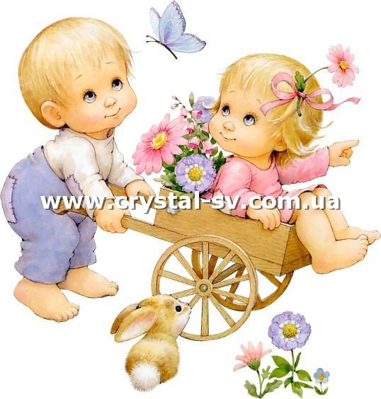 Набор алмазная мозаика стразами Дети Цветы Бабочки (40x40) — CRYSTAL SHOP