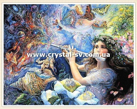 Набор алмазная мозаика стразами Девушка играет на флейте — CRYSTAL SHOP
