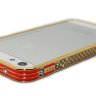Бампер на телефон для iPhone 5/5s стразами Chanel logo металлический design Rhinestones GOLD Orange фото 4 — CRYSTAL SHOP