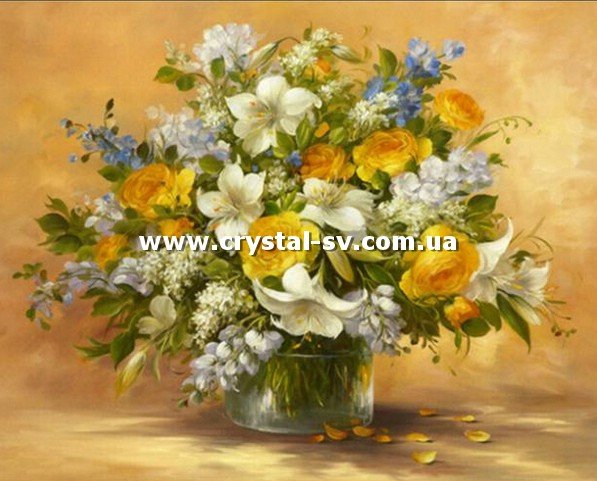 Набор алмазная мозаика стразами Весна Цветы в вазе — CRYSTAL SHOP
