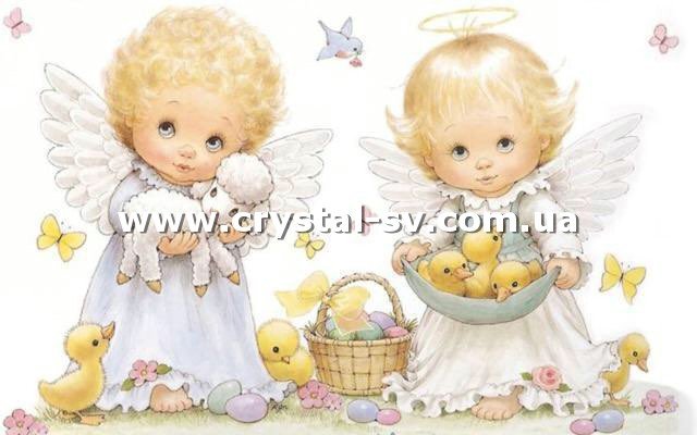 Набор алмазными стразами Ангелочки Пасха (30x45) — CRYSTAL SHOP