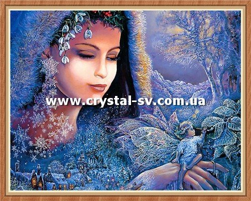 Набор алмазная мозаика стразами Девушка зима (40x50) — CRYSTAL SHOP