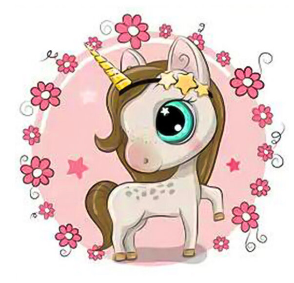 Набор выкладка камнями по номерам Единорог со звездами (20х20 см) — CRYSTAL SHOP