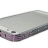 Бампер на телефон для iPhone 5/5s стразами Chanel logo металлический design Rhinestones SILVER Pink фото 4 — CRYSTAL SHOP