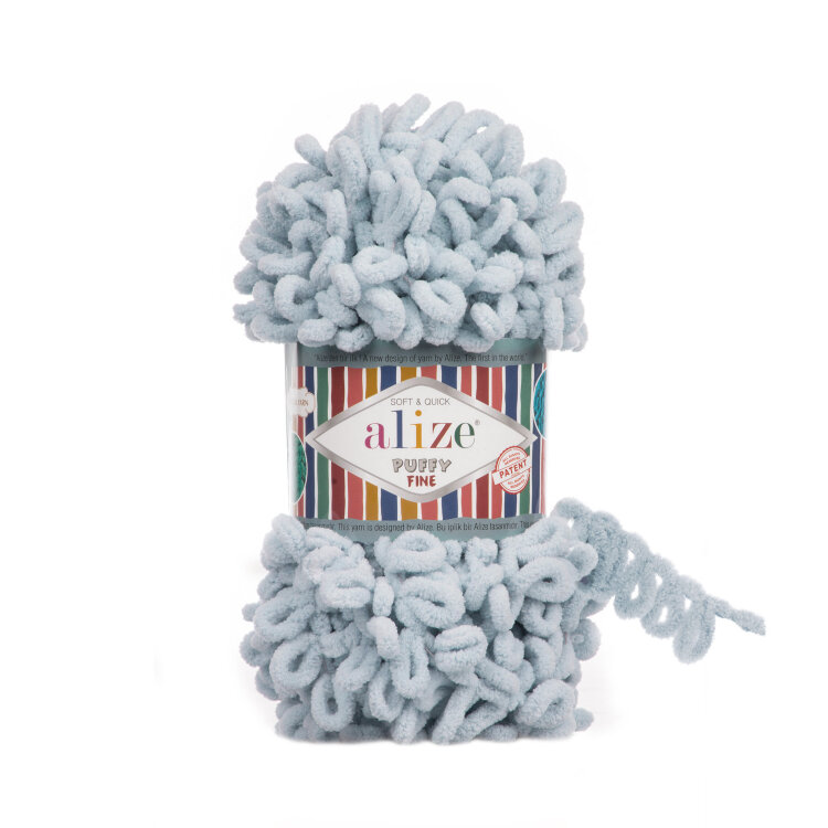 Alize Puffy Fine (Ализе Пуффи Файн) цвет 500 серый Дельфин — CRYSTAL SHOP