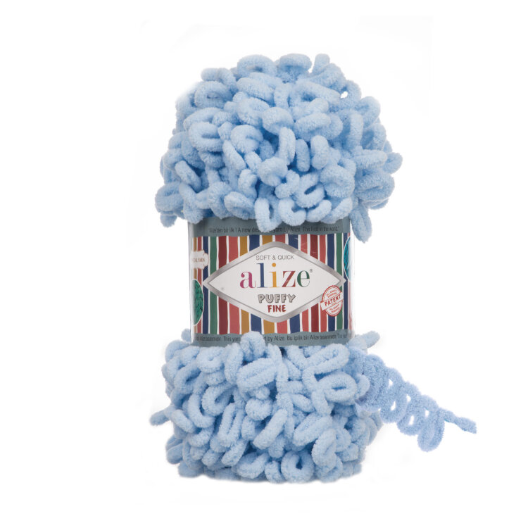 Alize Puffy Fine (Ализе Пуффи Файн) цвет 218 детский голубой — CRYSTAL SHOP