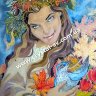Набор алмазная мозаика стразами Девушка Осень Птица в руке (50x40) фото 1 — CRYSTAL SHOP