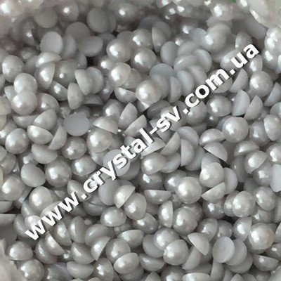 Полужемчуг акрил Серебро (Silver) 5 мм. Цена за 100 шт. — CRYSTAL SHOP