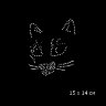 Аппликация стразами Hot Fix наклейка морда кота Cat (15х14 см) фото 1 — CRYSTAL SHOP
