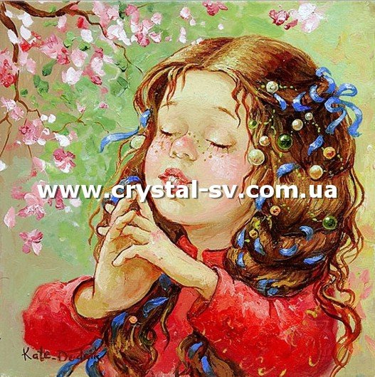 Набор рукоделия мозаика стразами Девочка весна (40x40) — CRYSTAL SHOP