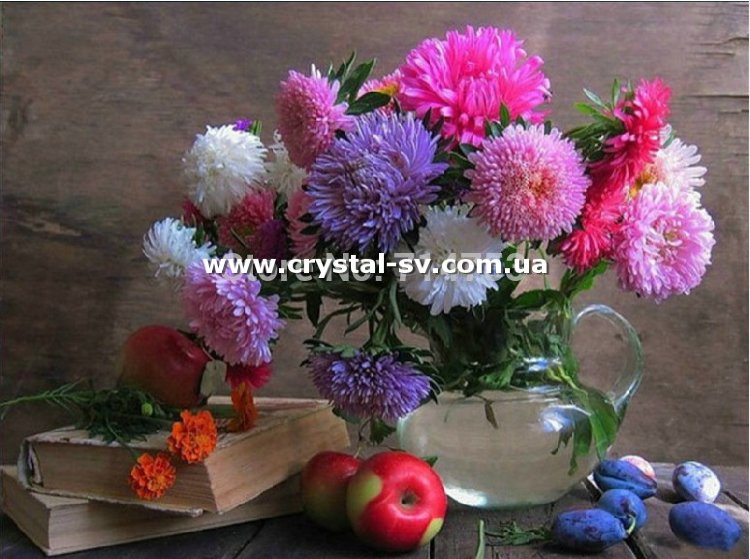 Набор алмазная мозаика стразами Астры Астра в кувшине — CRYSTAL SHOP