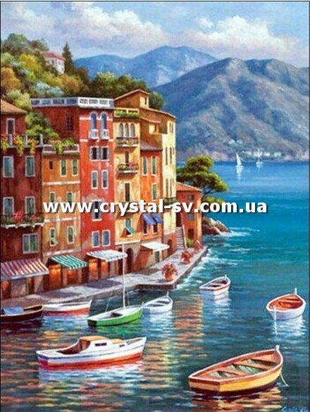 Набор алмазная живопись Набережная яхты (40х30) — CRYSTAL SHOP