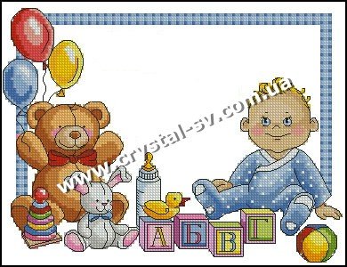 Набор мозаика стразами Вышивка метрика мальчик (30х40) — CRYSTAL SHOP