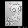 Термо-наклейка стразами Hot Fix аппликация Pussy Cat white (16х25 см) фото 1 — CRYSTAL SHOP