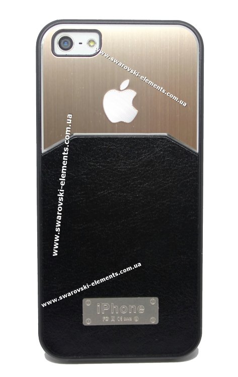 Чехол на телефон мужской для iphone 5/5s Кожа, алюминий и алькантара BLACK — CRYSTAL SHOP