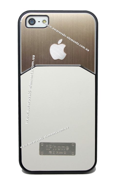 Чехол на телефон мужской для iphone 5/5s Кожа, алюминий и алькантара WHITE — CRYSTAL SHOP
