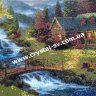 Набор рисование камнями Домик у реки в горах (40х40) фото 2 — CRYSTAL SHOP