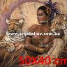 Набор алмазная мозаика стразами Жрица с леопардами (40х50) фото 1 — CRYSTAL SHOP