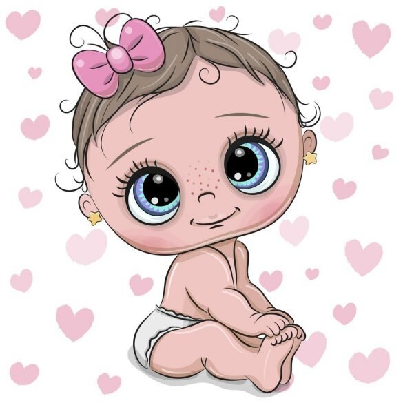 Набор вышивка камнями по номерам Ребенок Девочка (40х40 см) — CRYSTAL SHOP