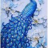 Набор алмазная мозаика специальными стразами Павлин синий (50х30) фото 2 — CRYSTAL SHOP