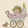 Набор мозаика стразами Детская метрика девочка в коляске (30х30) фото 1 — CRYSTAL SHOP