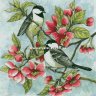 Набор картина из стразиков Райские птицы (35х35) фото 1 — CRYSTAL SHOP