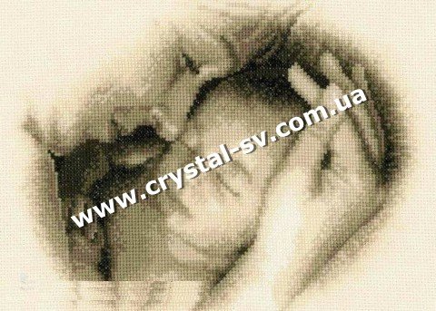 Набор мозаика стразами Вышивка мать с младенцем (30х35) — CRYSTAL SHOP
