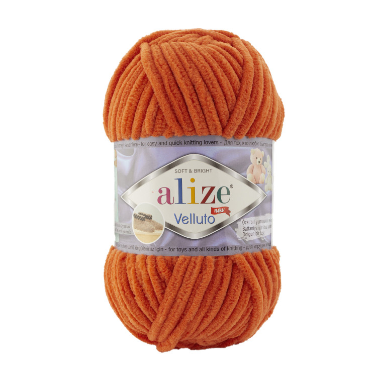 Alize Velluto (Ализе Веллюто) цвет 06 апельсиновый — CRYSTAL SHOP