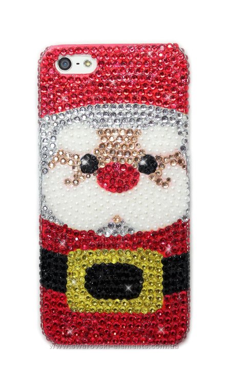 Чехол для iphone 4/4s из страз Diamond Crystal Bling стразами Christmas Санта-Клаус — CRYSTAL SHOP