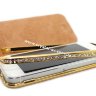 Купить iphone в Украине чехол iphone 5 камни Elegance Style PU кожа GOLD фото 2 — CRYSTAL SHOP