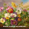 Набор алмазная мозаика стразами Цветы Анютины глазки (40х50) фото 1 — CRYSTAL SHOP