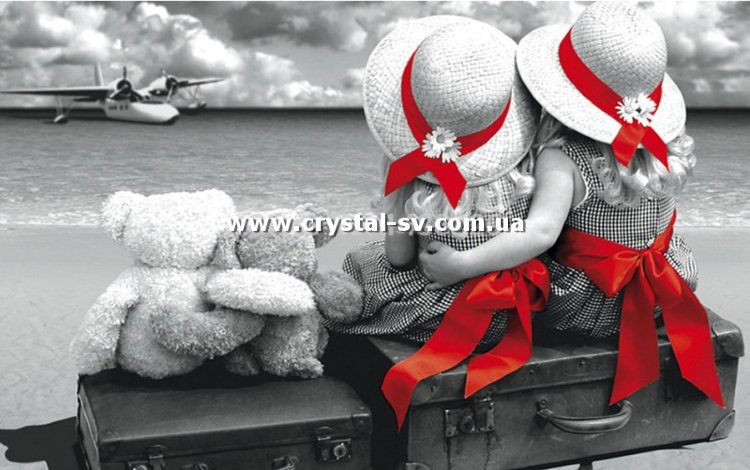 Набор алмазная мозаика стразами АРТ Сестрички Чемоданы Мишки (30х50) — CRYSTAL SHOP