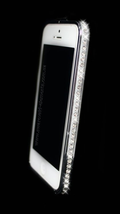 Бампер для iphone 4/4s Deluxe Crystal Diamond SILVER №1 — CRYSTAL SHOP