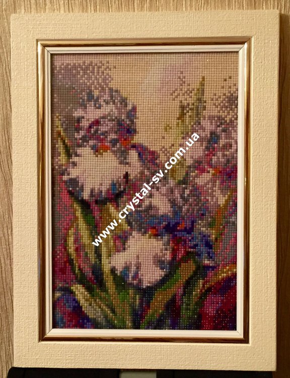 Картина алмазная вышивка стразами  &quot;Цветы Ирис&quot; (30х20) — CRYSTAL SHOP