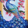 Набор алмазная мозаика специальными стразами Павлин в цветах (40х30) фото 2 — CRYSTAL SHOP