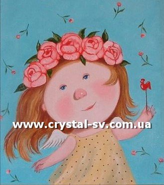 Набор алмазными стразами Счастливая девочка (40x40) — CRYSTAL SHOP