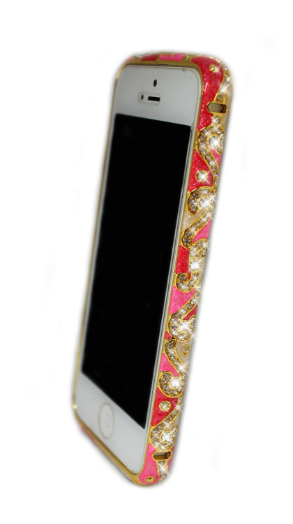 Бампер для iphone 5/5s Diamond LUXURY national style RED — CRYSTAL SHOP