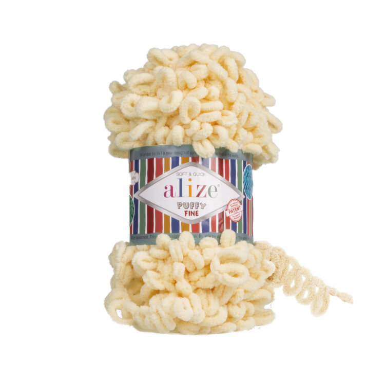 Alize Puffy Fine (Ализе Пуффи Файн) цвет 160 лимонный сорбет — CRYSTAL SHOP