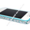 Бампер алюминиевый для iphone 4/4s Luxury Ultra-thin Diamond Strass BLUE фото 4 — CRYSTAL SHOP